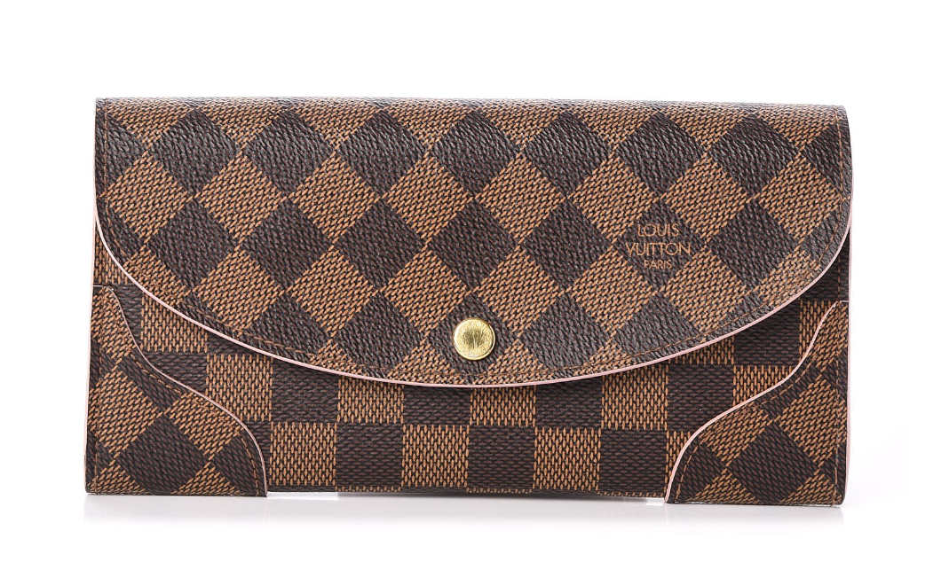 LOUIS VUITTON Pink Damier Ebene Caissa Wallet