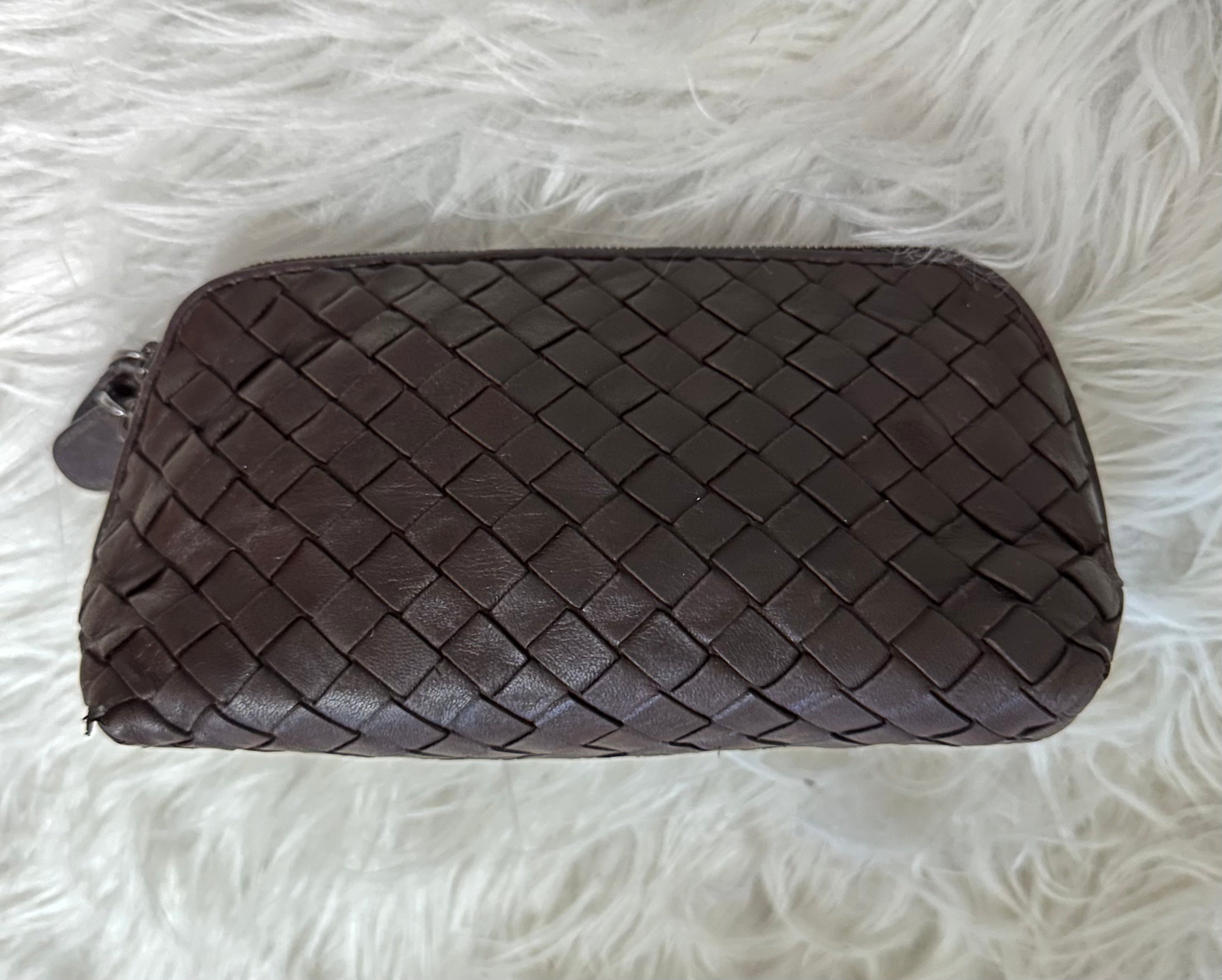 BOTTEGA VENETA Brown Intrecciato Pouch