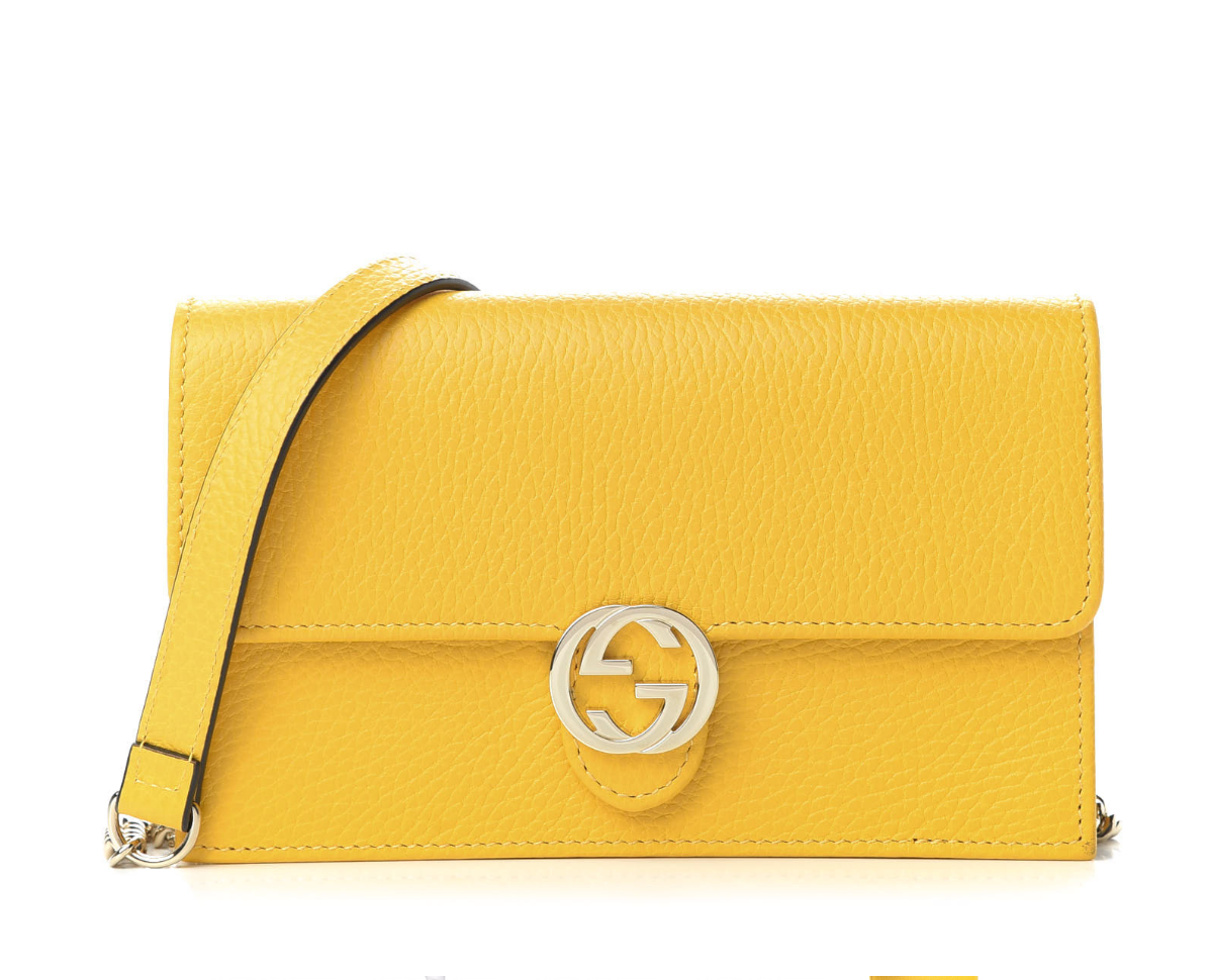 GUCCI Yellow Dionysus leather Crossbody