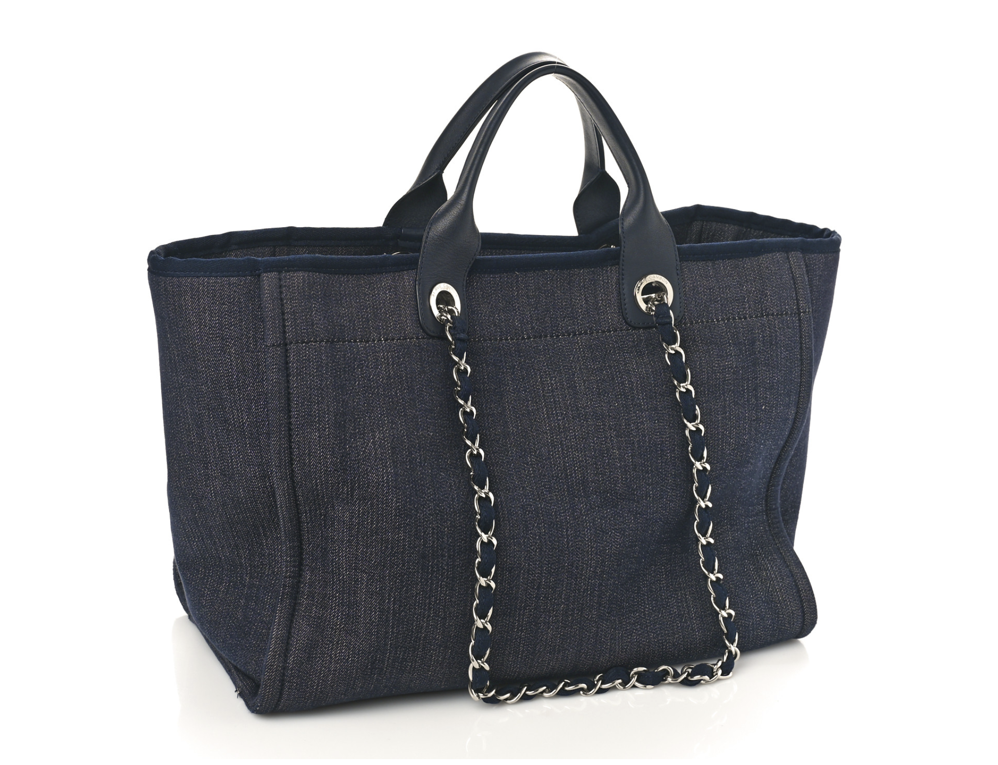 CHANEL Blue Denim Medium Deauville Tote
