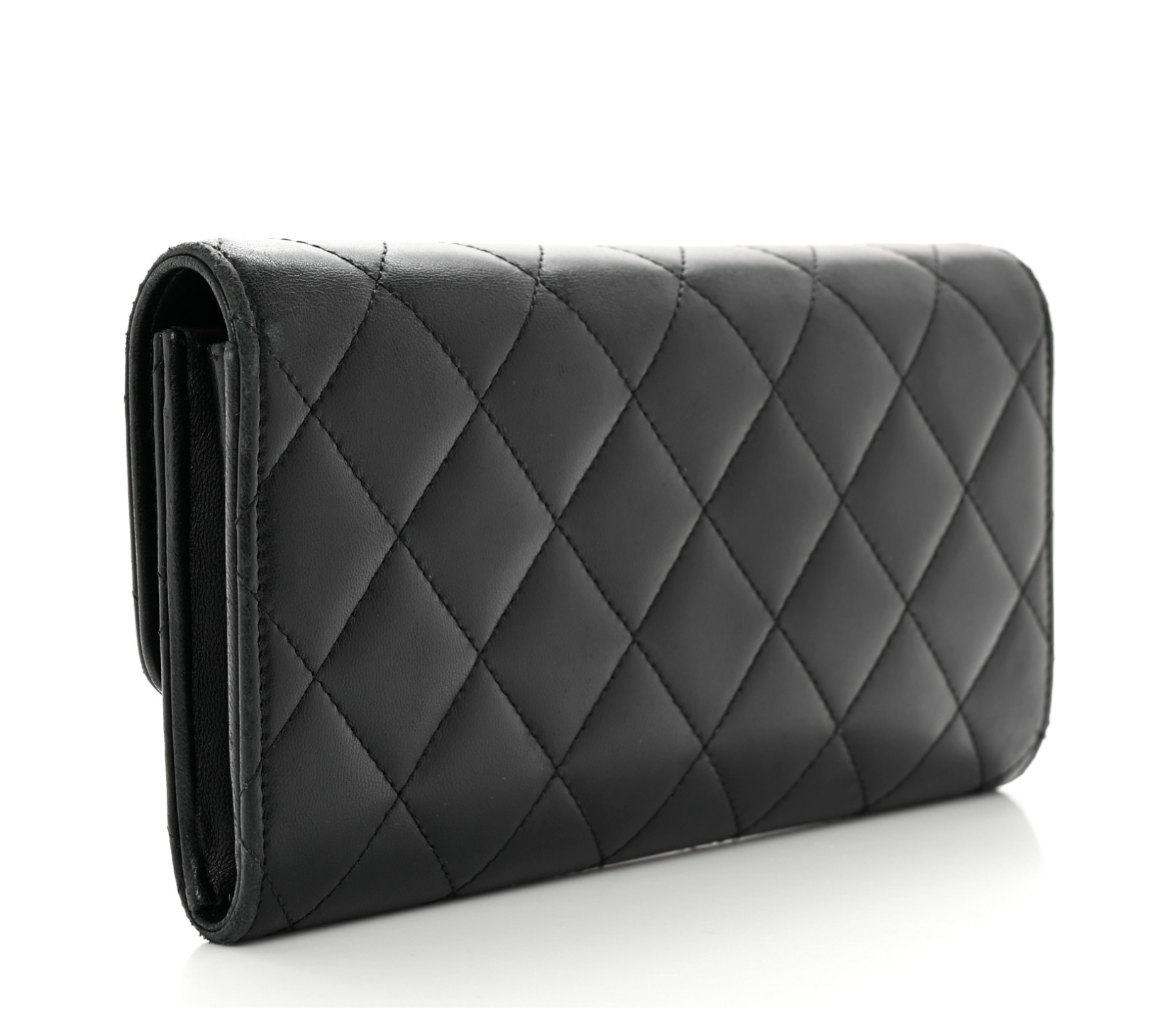 CHANEL Black Large Flap Gusset Wallet