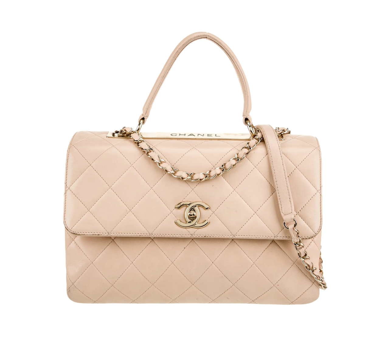 CHANEL Neutral Medium Trendy CC Flap Bag