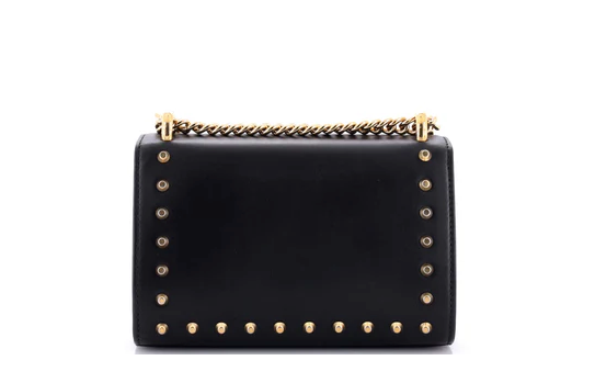GUCCI Pearly Padlock Studded Leather Shoulder Bag