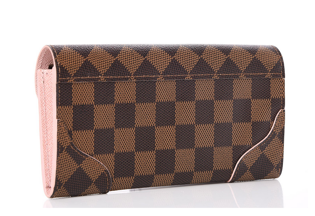 LOUIS VUITTON Pink Damier Ebene Caissa Wallet