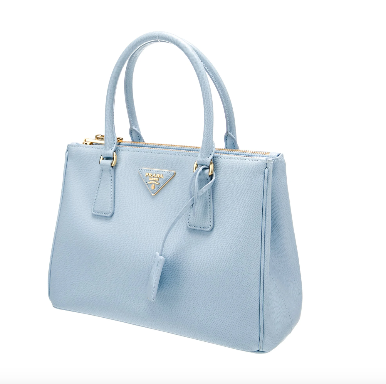PRADA Blue Saffiano Lux Galleria Double Zip Tote