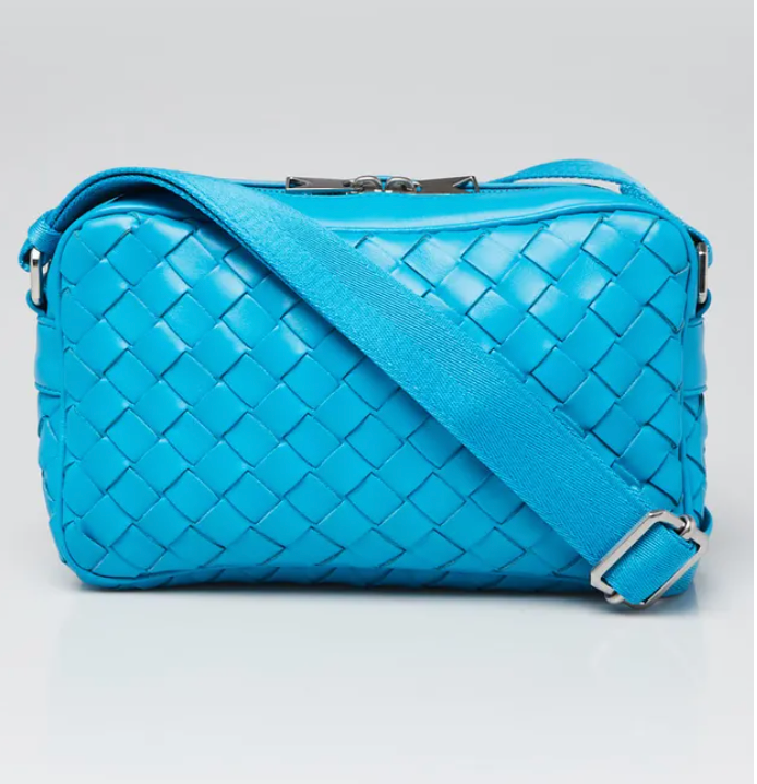 BOTTEGA VENETA Blue Intrecciato Camera Bag - Small