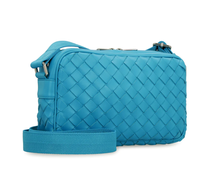 BOTTEGA VENETA Blue Intrecciato Camera Bag - Small