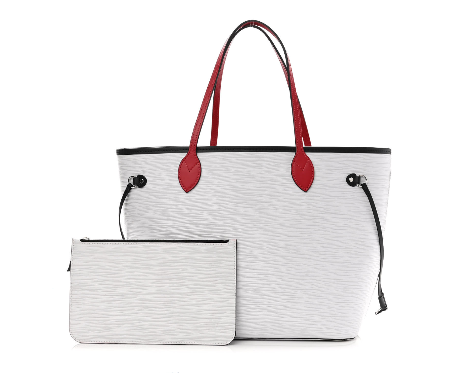 LOUIS VUITTON  White Epi Neverfull MM