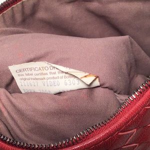 BOTTEGA VENETA Red Intrecciato Pouch Large