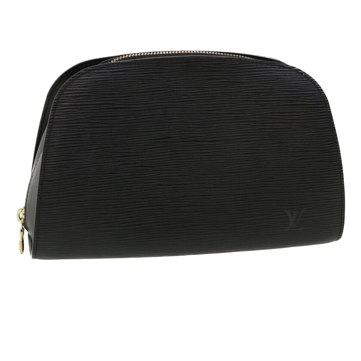 LOUIS VUITTON Black Epi Dauphine MM Pouch