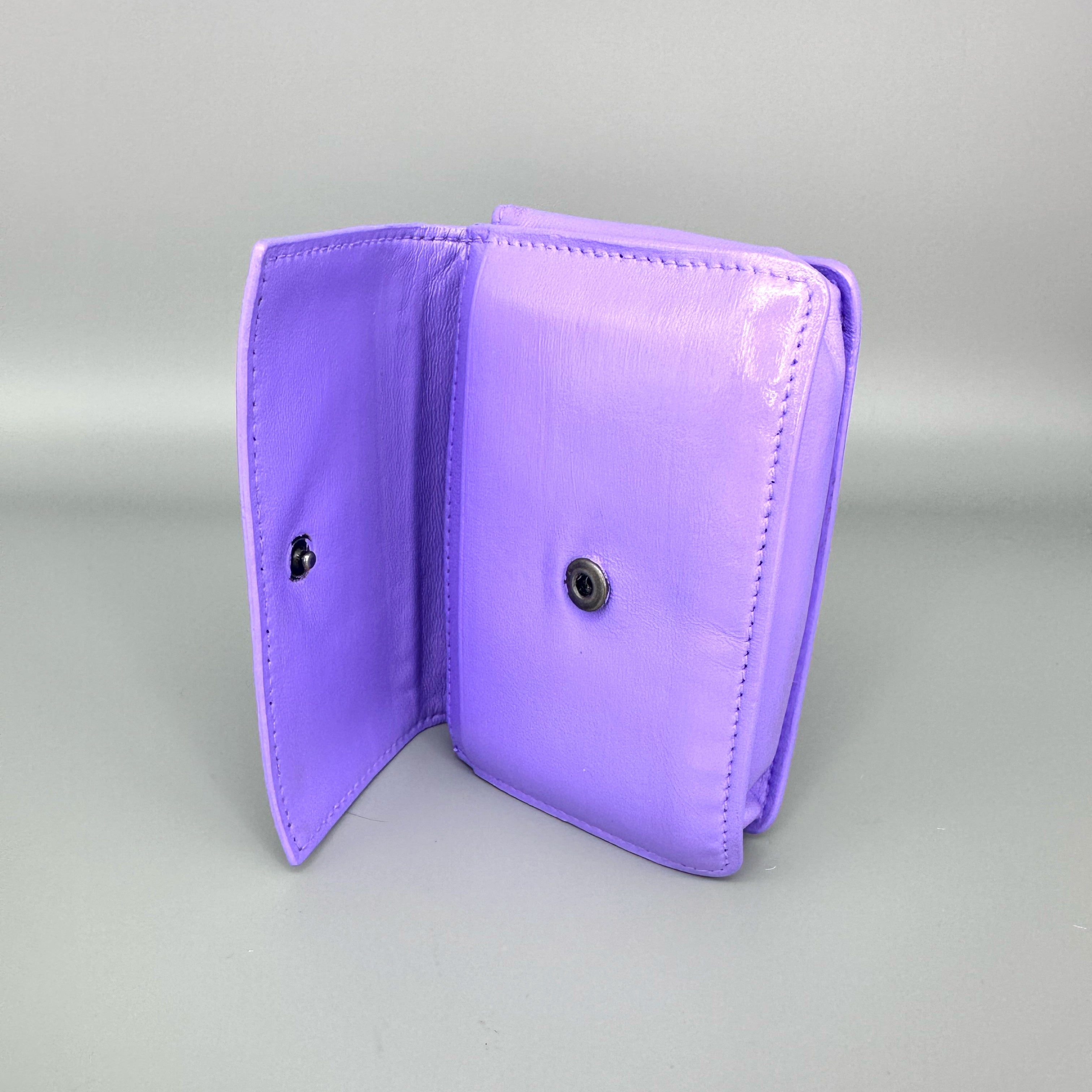 BOTTEGA VENETA Purple Business Intrecciato Compact Wallet