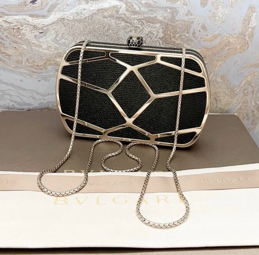 BVLGARI Serpenti Karung & Silver Clutch