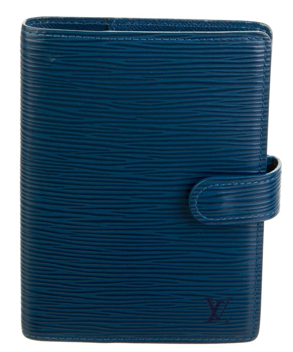 LOUIS VUITTON Blue Epi Agenda Cover PM