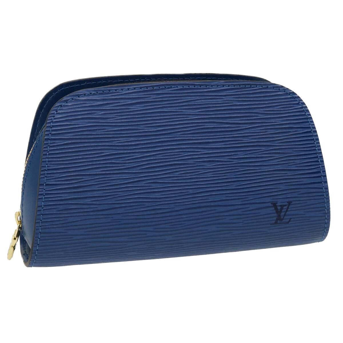 LOUIS VUITTON Blue Epi Dauphine PM Pouch