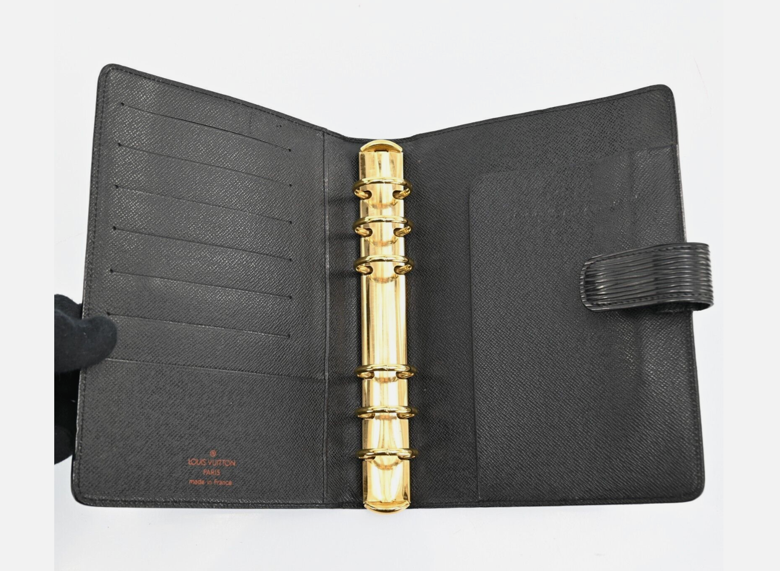 LOUIS VUITTON Black Epi Agenda Cover MM