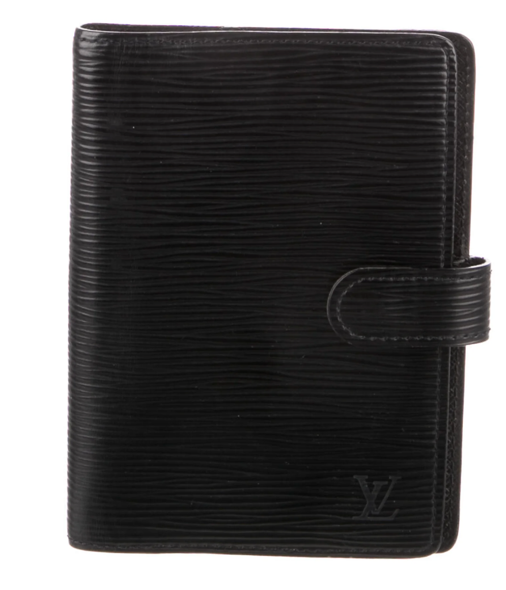 LOUIS VUITTON Black Epi Agenda Cover PM